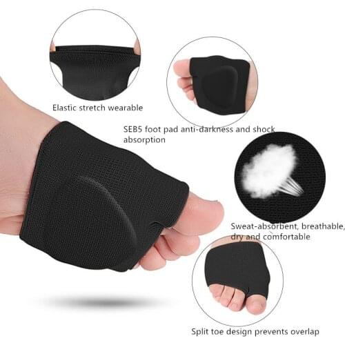 Thickened Forefoot Socks Oblique Mouth Threaded Foot Cover Thickened Super Soft Built-in Gel Thumb Front Pad High Heel Forefoot