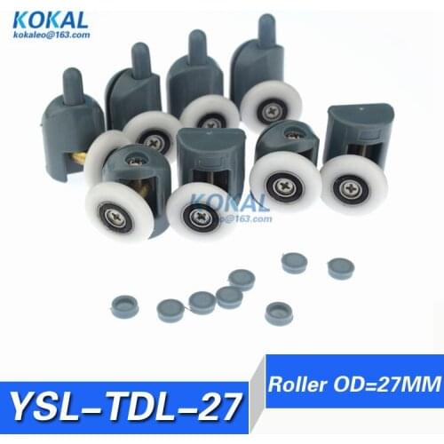 [YSL-TDL]Free Shipping 8PCS Shower door rollers runners wheels pulleys "Rolli" copper shaft low noise bathroom glass door pulley
