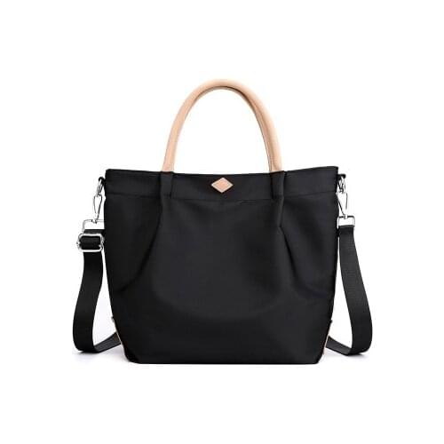 Women large capacity nylon black purple grey tote handbag for female soft causal light weight big one shoulder crossbody bag