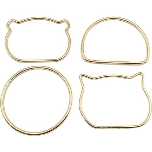 1 Pair Fashion Round Metal Bag Handle Replacement DIY Cute Cat Ear Handbag Handles Casual Bag Handles Bag Part Accessories