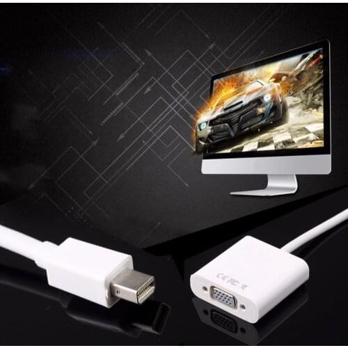 1pcs Mini DisplayPort Display Port DP To VGA Adapter Cable for Apple for MacBook Air Pro iMac Mac Mini Adapter Cable White