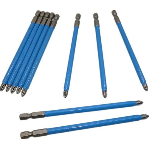 10pcs 125mm 1/4" Hex Shank Phillips Magnetic Screwdriver Bits Antislip Head Driver Bit PH2 Screw Head Power Insert Driver Tools