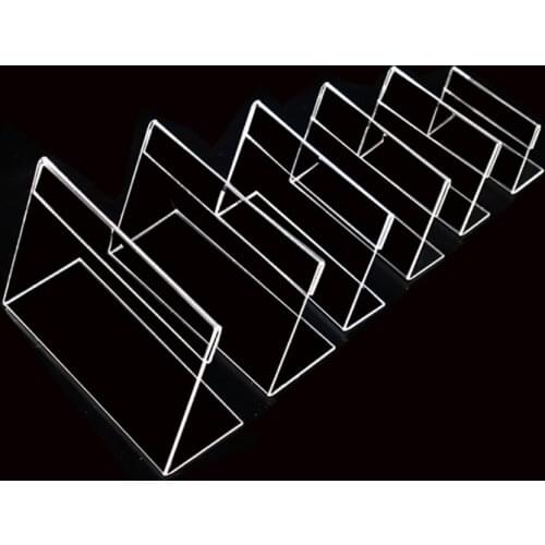 10 pcs Acrylic Clear Plastic Desk Sign Label Stand L Shape Table Card Price Tag Holders Frame Label Tag Paper Display