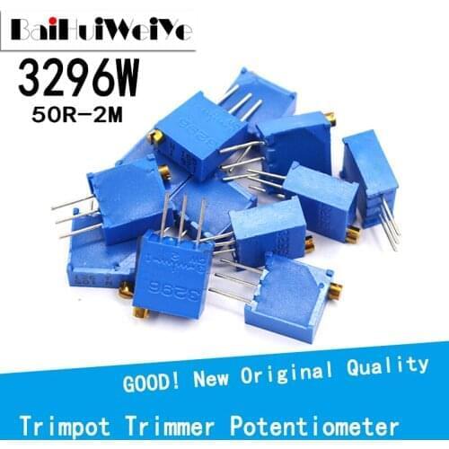 10PCS/LOTE 3296W 3296 Trimpot Trimmer Potentiometer 50R-2M ohm100R 200R 500R 1K 2K 5K 10K 20K 50K 100K 200K 102 504 104 205