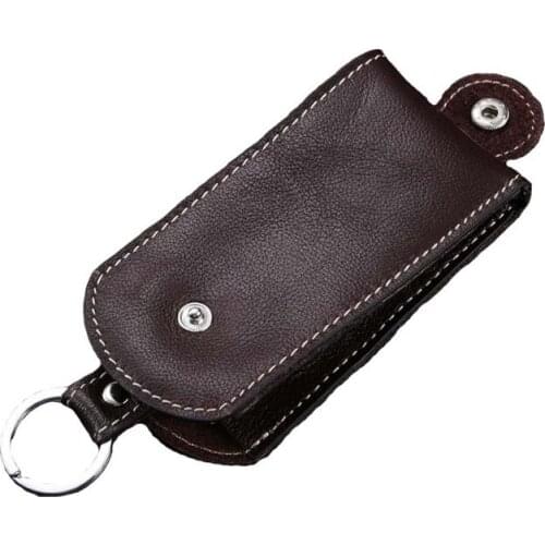 15PCS / LOT Genuine Leather Key Holder Wallets Unisex Car Key Housekeeper Organizer Bag Covers Hasp Key Case