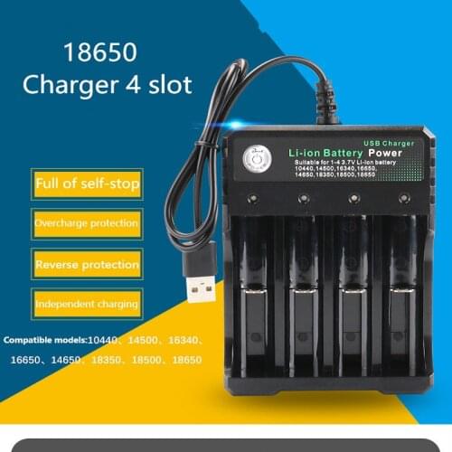 3.7V 18650 Charger Li-ion Battery USB Independent Charging Portable 18350 16340 14500 Battery Charger