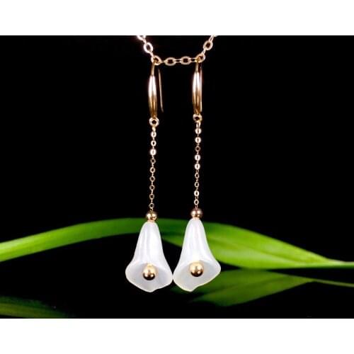 18K gold inlaid and white white horseshoe lotus earrings Heavy gold, with natural South African diamonds hdr31