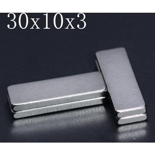 2/5/10/20/50Pcs 30x10x3 Neodymium Magnet 30mm x 10mm x 3mm N35 NdFeB Block Super Powerful Strong Permanent Magnetic imanes