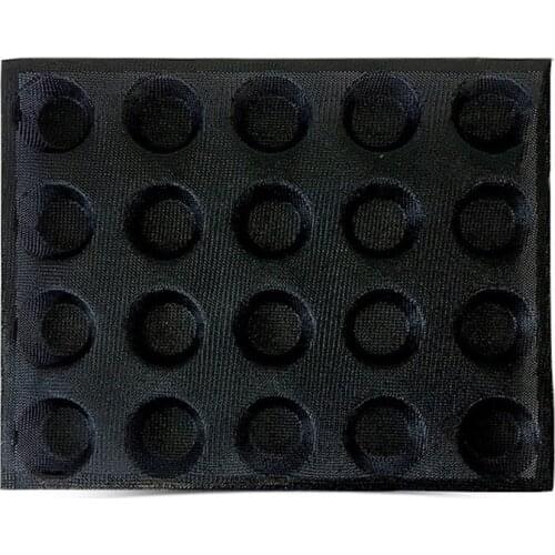 20-Hole Silicone Mold Cake T Mini Pizza Model Round Bread Hamburger Mold Non-Stick Baking Tray Tool