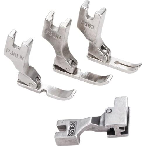 4Pcs P36N+P36LN+P363+S518N Industrial Single Needle Sewing Machine Pressure Foot Zipper Foot for CONSEW FEIYUE GEMSY JUKI SINGER