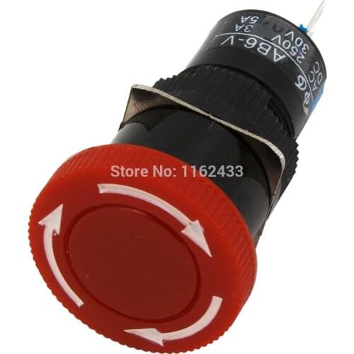 5pcs / lot AB6-V 16mm emergency stop push button switch pushbutton AS6-Y