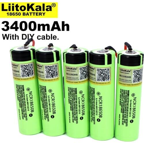 8PCS/LOT Liitokala new original NCR18650B 3.7V 3400mAh 18650 rechargeable lithium battery for battery + DIY Linie