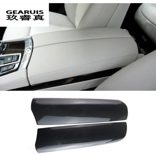 Car styling Carbon fiber For BMW 7 series E65 E66 F01 F02 Stowing Tidying Armrest box protect sticker cover Interior Accessories