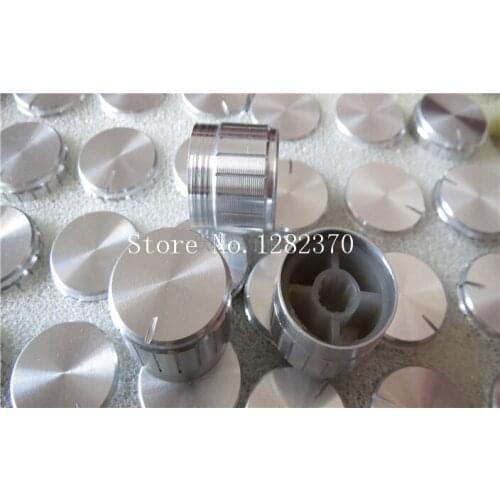 [BELLA] Top-grade aluminum silver workmanship tangent shaft hole 20 * 17MM spend volume potentiometer knob cap --100pcs/lot