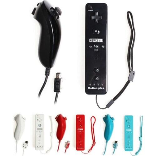 Built-in Motion Plus Wireless Remote Gamepad Controller For Nintend W ii Nunchuck 2 in1 For Nintend Remote Controle