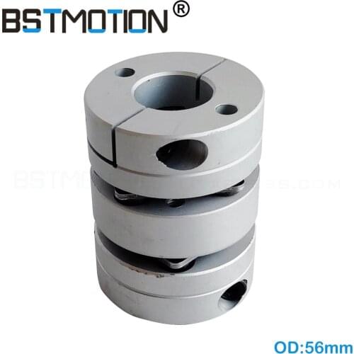 Double Diaphragm Shaft Coupling OD 56mm 12mm 12.7mm 14mm 15mm 16mm 17mm 18mm 19mm 20mm 22mm 24mm 25mm Motor Disc Coupler