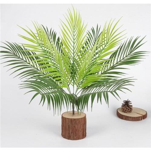 Hot 1 Bouquet Artificial Plastic Iron Leaf Green Plant Wall Home Office Shop Decor