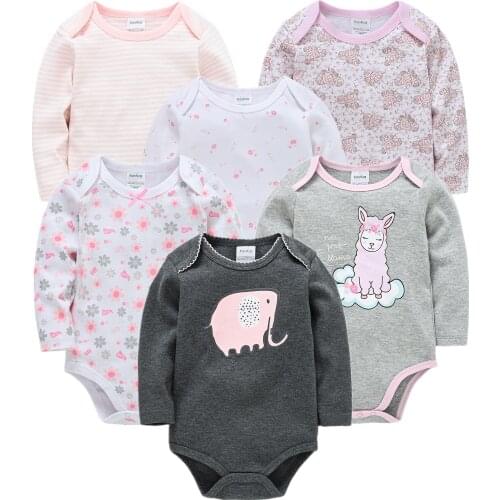 New Baby Girls Sleepsuits Infant Long Sleeve Cartoon Infant Boy Girl Romper Newborn Cotton Jumpsuit Outfit Brand Bebe Clothes