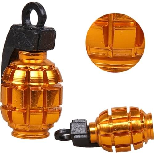 4Pcs/set Bicycle Grenade Nozzle Cap Silver Bicycle Valve Gas Nozzle Cap Grenade Bomb Outer Wheel Tire Tire Valve Stem Dust Cover