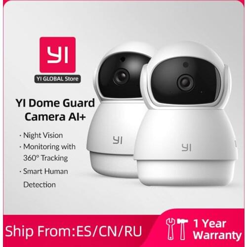 YI Dome Guard Camera 1080p Wifi Camera 2pcs Human AI Webcam Ip Camera Security Home Indoor Cam Pan & Tilt 360 video recorder cam