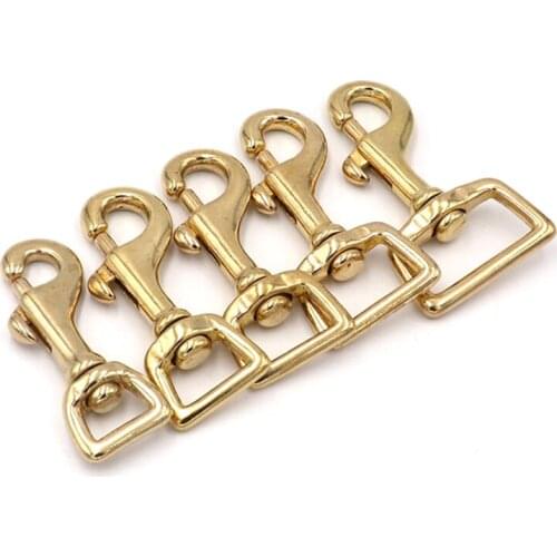 Brass buckle Small Hook Key Pendant Pet Traction Rope Dog Bag Leather Hardware Accessories 009