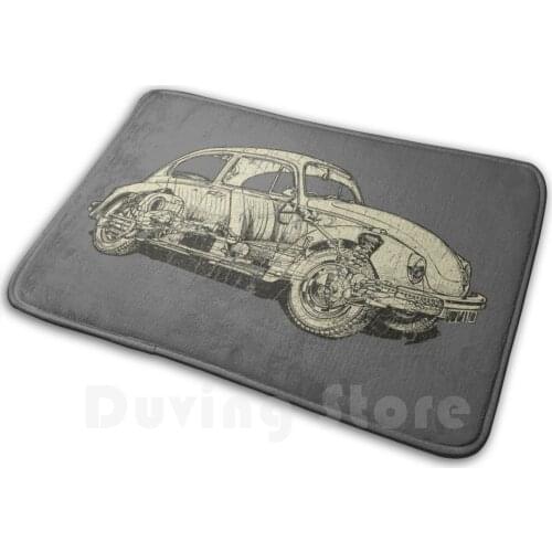 Type I Käfer Soft Non-Slip Mat Rug Carpet Cushion Bug Beetle Veedub Air Cooled Type 1 Cutaway Schematic Slug Bug Super