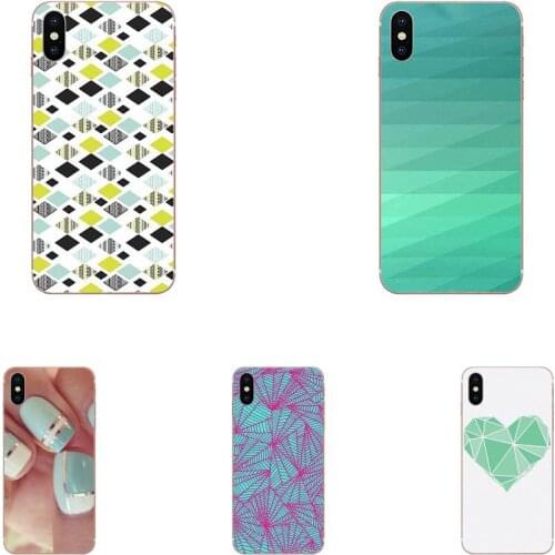 Soft Pattern Phone For Samsung Galaxy Note 10 pro Galaxy Note 10 Plus Galaxy Note 10 Lite M60s Green Mint Geometric