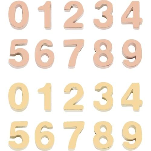 MYLONGINGCHARM 10pcs Stainless Steel Numbers Beads 1-10 number 6x8mm Necklace Beads hole size 1.5mm