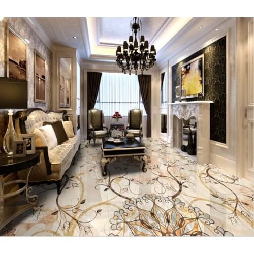Floor Mural Paintings 3D PVC Self-adhesive Wall Sticker Wallpaper Waterproof Hotel lobby art parquet floor