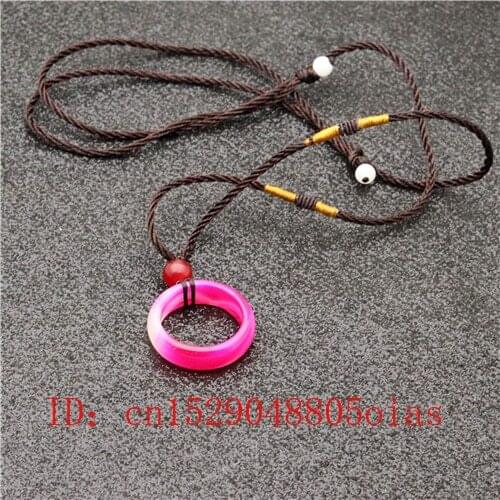 Natural Chinese Jade circular Pendant Agate Necklace Fashion Charm Jewellery Accessories Carved Amulet Gifts for Women Men