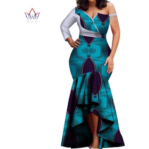 Spring new fashion afriac dresses for women Dashiki Lace Patchwork Traditional African Clothing Party Dress WY3714