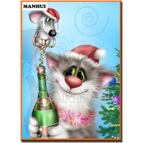 New diy diamond painting Cartoon cat Cross stitch mosaic pictures rhinestones embroidery Home Decoration MH578