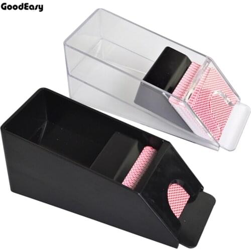 HOT Professional Deluxe Texas Hold'em Baccarat Poker Card Plastic Black and Transparent Card Shoe for 1-4 decks playing cards