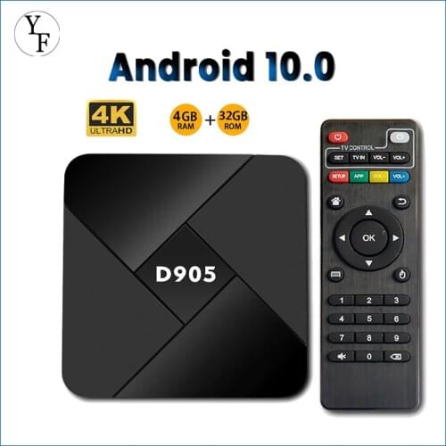NEW D905 Smart TV Box Android 10.0 4GB 32GB Wifi 2.4G 4K Amlogic S905 TV BOX Youtube Android Set Top Box Media Player Dropship