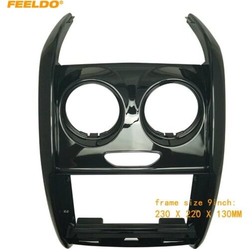 FEELDO Car Audio Fascia Frame Adapter For Renualt Duster 2015+ 9" Big Screen 2DIN Dash Fitting Panel Frame Kit #HQ7060