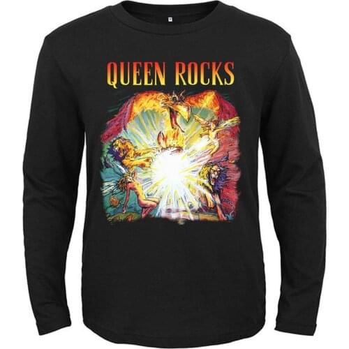 9 designs British Rock Queen Band Rocker Punk men women full long sleeves shirt heavy metal black tee fitness