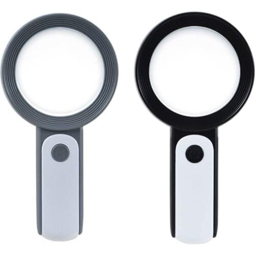 Handheld 30x Magnifying Glasses 18 LED lights Cold and Warm Light for Seniors