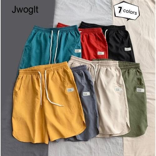 Summer Thin Mens Shorts Drawstring Waist Fashion Yellow Red Men Loose Bermuda Shorts Beach Short Joggers 4XL 5XL