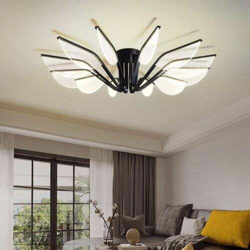 Light Guide LED Ceiling Light Dining Living Room Bedroom Modern Creative Panel Lamp Black Or Gold Home Acrylic Large Luminaires