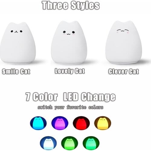 LED Night Light Cartoon Light Touch Sensor Cute Lamp Baby Nightlight Colorful LED Lamp Children Desktop Decoration Holiday Gift