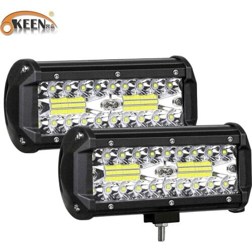 OKEEN 7 Inches LED Light Bar 240W 24000LM LED Spot Flood Combo Beam Off Road Lights for Truck Trailer Pickup Boat Car SUV ATV RV