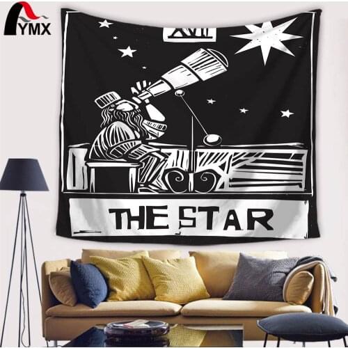Tarot Card Stylish Creative Tapestry Colorful Popular Rectangle Black And White Wall Hanging For Room Decor
