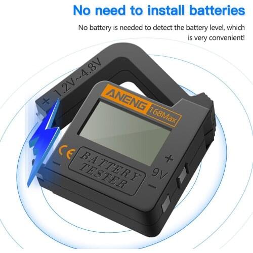 Battery Tester 1A Digital Display Battery Checker Plastic Portable Button Cell Capacity Analyzer AAA AA Button Cell