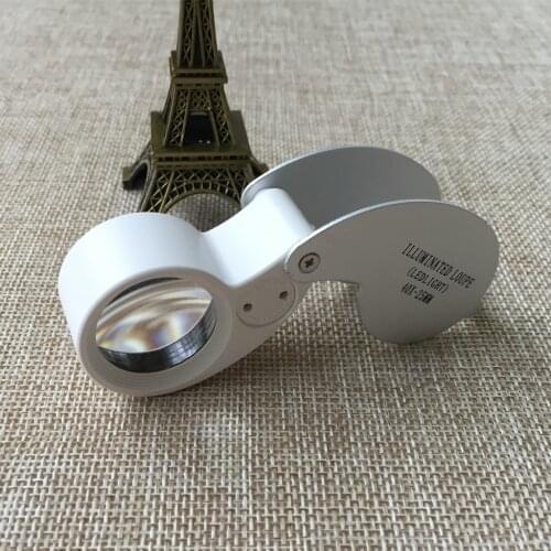 40X 25mm Mini Jewelry Tools Diamond Triplet Loupe Portable Eye Watch Repairing Magnifier Stamps Silver Pocket Microscope