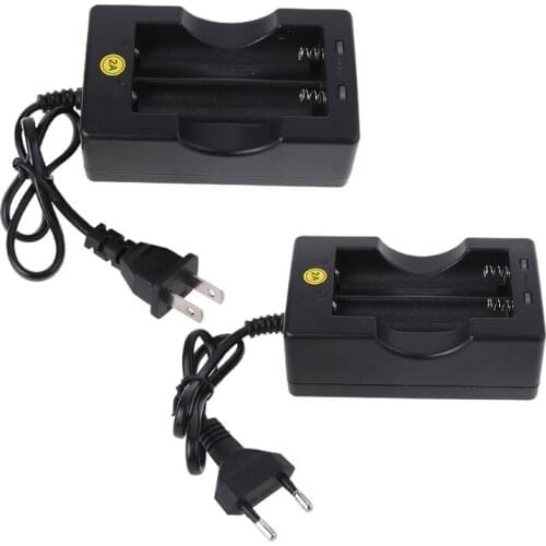 Li-ion Dual Battery Charger US/EU Plug Travel Battery Charger 4.2V Rechargeable Power Adapter Indicator Light