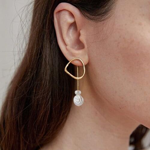 2021 Fashion Ear Jewelry Double Side Star Models Imitation Simulated Pearl Ball Earings Gold Silver-color Stud Earring For Women