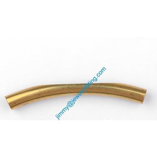 2013 New Jewelry findings raw Brass Bent Tubing beads curved tube beads spacer beads for bracelet 6*50mm