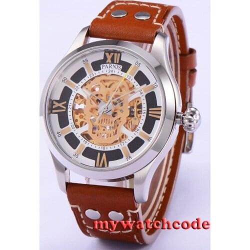 43mm Parnis Sapphire glass Gold miyota Automatic Movement Mens Watch 525