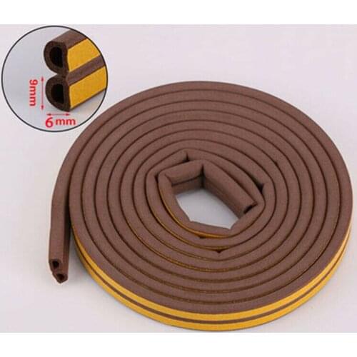 5M D Brown Car Door Window Trim Edge Moulding Rubber Weatherstrip Seal Strip