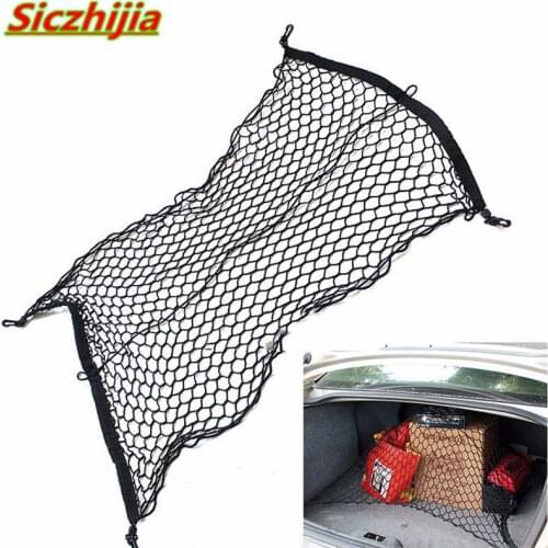 Car trunk cargo bag nylon elastic mesh 70x70 cm grid with 4 plastic hooks for Subaru Forester Outback Legacy Impreza XV BRZ